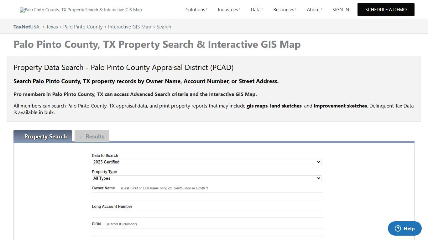 Palo Pinto County, TX Property Search & Interactive GIS Map